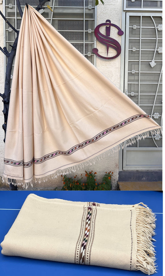 Almond | Swati Saidaar Handmade Woolen Shawl | Pure Wool | 48PW03