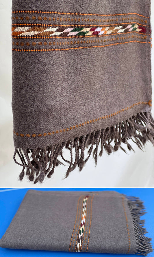Kimberly |  Saidaar Handmade Swati Woolen Shawl | Pure Wool | 48PW11