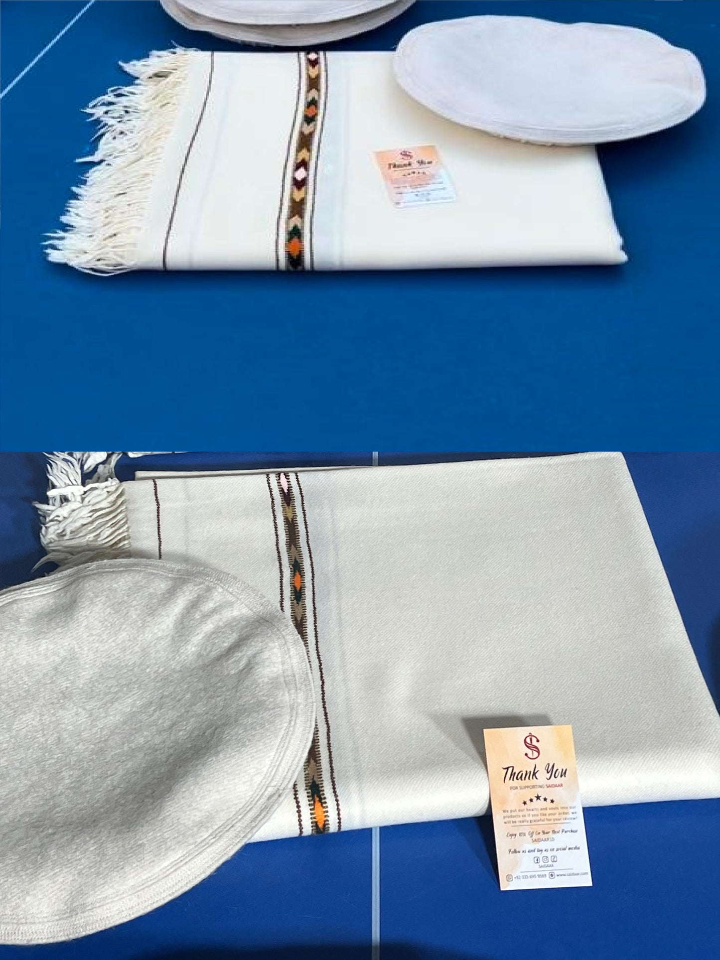 7-Rangi Border | 550 gm | Swati Woolen Shawl