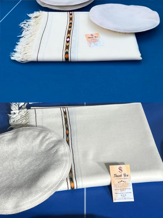 7-Rangi Border | 550 gm | Swati Woolen Shawl
