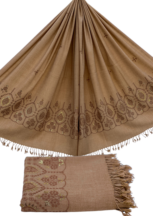 Ladies Swati Woolen Shawl | Machine Embroidery | ME06
