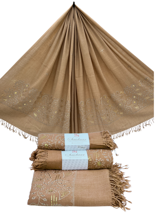 Ladies Swati Woolen Shawl | Machine Embroidery | ME08